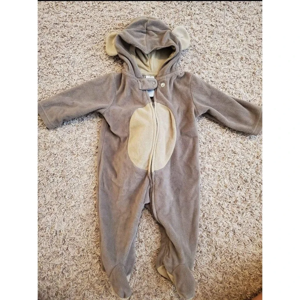 fleece monkey costume zip up‎ one piece footed 6 month